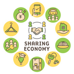 シェアリングエコノミー　丸フレーム　ロゴ	