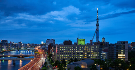 Naklejka premium 東京両国の景色