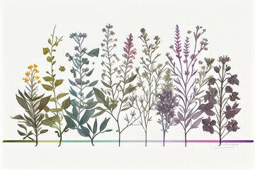 Fototapeta na wymiar Set of healing herbs on white background