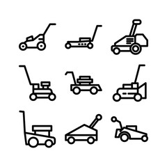 lawn mower icon or logo isolated sign symbol vector illustration - high quality black style vector icons
