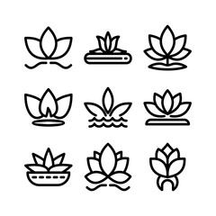 lotus icon or logo isolated sign symbol vector illustration - high quality black style vector icons
