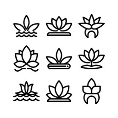lotus icon or logo isolated sign symbol vector illustration - high quality black style vector icons
