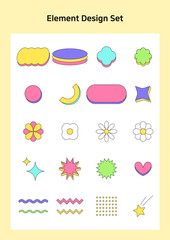 Geometric shapes element design set.