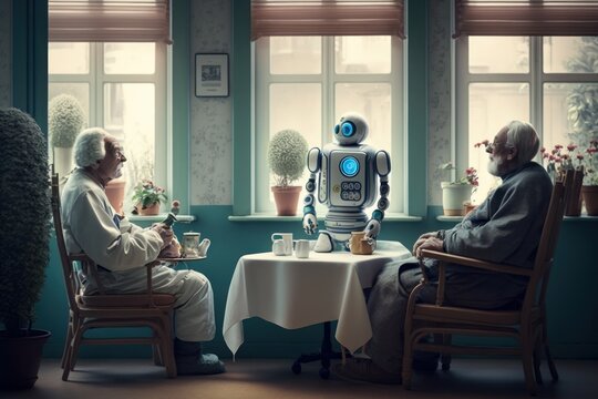 Future of Elderly Care with Robots in Retirement Homes (Generative AI)