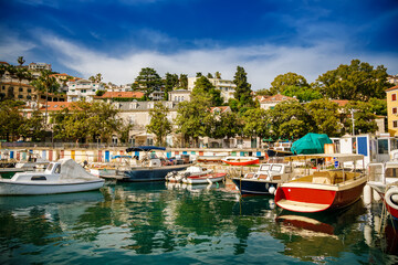 Fototapeta na wymiar Beautiful view of Herceg Novi with a small port