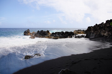 Fototapeta na wymiar Big Island Black Sand Beach