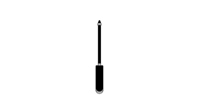Black Knife sharpener icon isolated on white background. 4K Video motion graphic animation