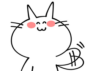 またねと手をふるにゃんこイラスト素材