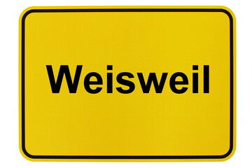 Illustration eines Ortsschildes der Gemeinde Weisweil in Baden-Württemberg