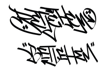 black white graffiti tag BETLEHEM