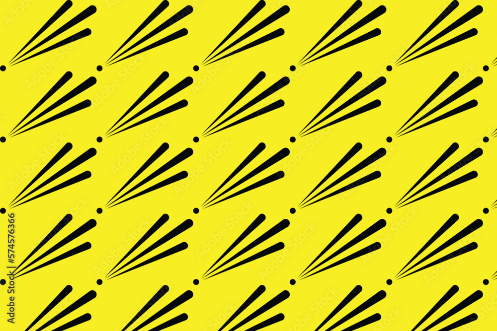 Aufkleber abstract yellow background black seamless pattern.