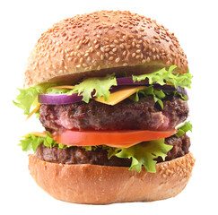 Big hamburger isolated 