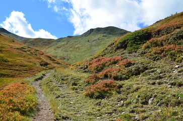 The mountains of the Prokletije National Park in the autumn near the Grebaje Valley of Montenegro. The Accursed Mountains. Albanian Alps.