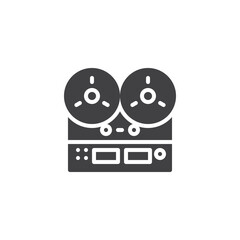 Reel-to-reel tape recorder vector icon