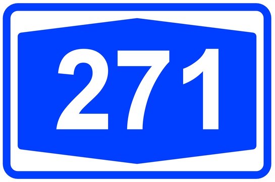 Illustration eines Autobahnschildes der Autobahn 271 in Deutschland	