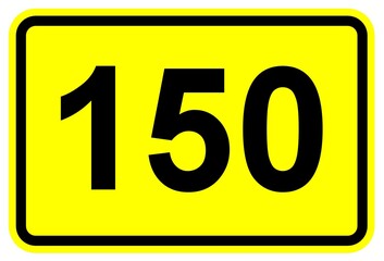 Illustration eines Bundesstraßenschildes der B 150 in Deutschland