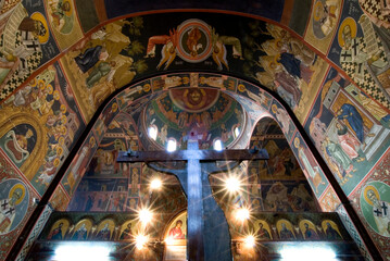 Obraz premium Orthodox religious painting at the church of Saint Nicolas in Athens by the famous greek painter Photis Kontoglou