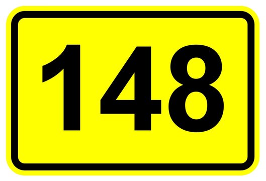 Illustration eines Bundesstraßenschildes der B 148 in Deutschland