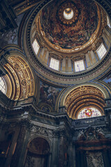 Fototapeta na wymiar Interior of Sant' Agnese in Agone Church, Piazza Navona, Rome, Italy, Roma, Italia