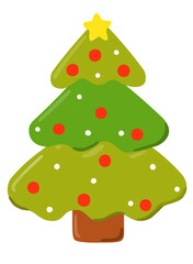 Big Christmas tree. The Christmas tree vector design. Perfect for art, postcards, cards, wall decor, t-shirts, scards, prints, drawing books, coloring books, wallpaper, prints, cards, ect.