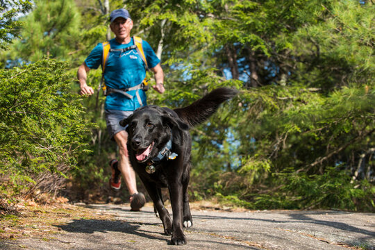 Trying to keep up with a four legged friend on the trail