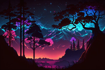 illustration of an background with trees