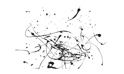 Naklejka premium Abstract ink Black Splash Background black watercolor splash isolated on white background