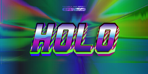 Retro text effect holo futuristic editable 80s classic style with experimental background, ideal for poster, flyer, social media post with give them the rad 1980s touch