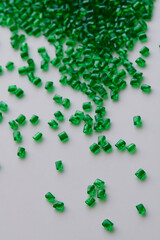 green transparent colored polymer resins in laboratory