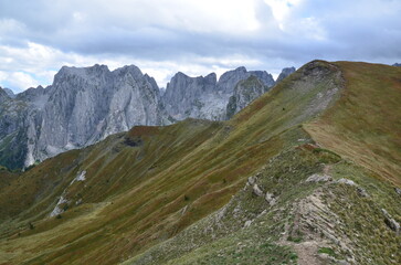 The mountains of the Prokletije National Park in the autumn near the Grebaje Valley of Montenegro. The Accursed Mountains. Albanian Alps.