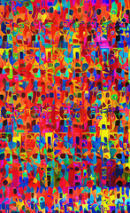 Fototapeta premium Colorful illustration, Wallpaper with shapes, Flyer, Background