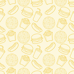 fast food design vector seamless pattern