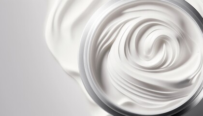 Cream Texture White Lotion Cosmetic Silky Smoothness. Generative AI