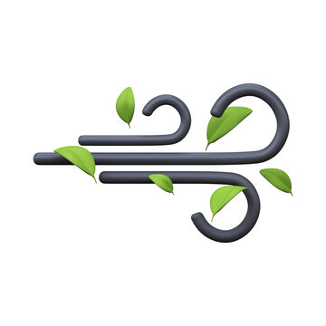 wind blowing leaves, gray, green, 3d render clip art preview