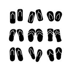 flip flops icon or logo isolated sign symbol vector illustration - high quality black style vector icons
