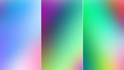 set of colorful gradient abstract blurred with curves/lines background, colorful rays background 