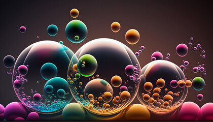 Abstract Colorful Bubbles Background - Generative AI