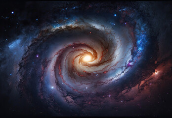 Obraz premium spiral galaxy in space created with Generative AI technology