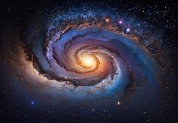 spiral galaxy in space created with Generative AI technology