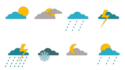 Naklejka premium weather icons set