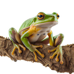Beautiful colored frog on a transparent background generative AI