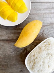 Mango and sticky rice with coconut milk Thai food