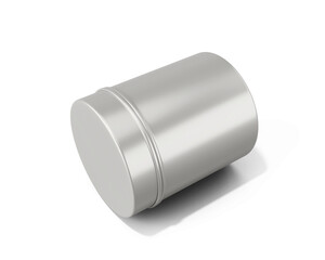 Aluminum jar packaging isolated on transparent background, prepared for mockup, 3D render