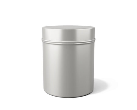 Aluminum jar packaging isolated on transparent background, prepared for mockup, 3D render