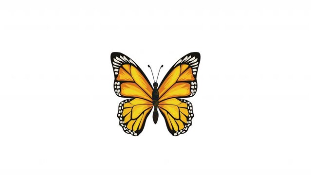 yellow butterfly insect flying animation