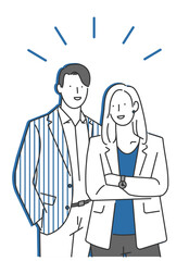 사무실 직원간의 커뮤니케이션과 솔루션 해결 일러스트