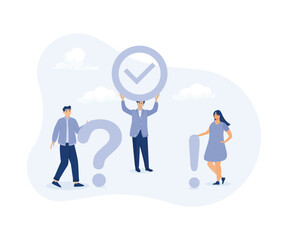 FAQ, question and answer, communication or team brainstorm concept, modern flat vector illustration