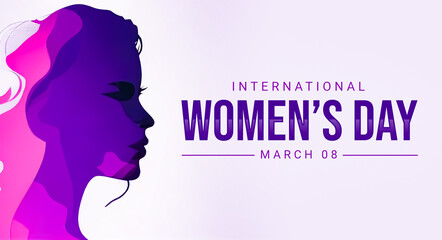 International Womens Day generative ai banner design with typography and gradient colors. Generative ai