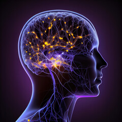 Obraz premium Abstract brain knots, neurons and connections illustrating calm state of mind during a meditation period.
