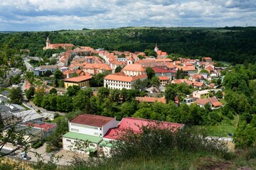 View from the chapel of St. Florian to Moravský Krumlov. Czechia. 